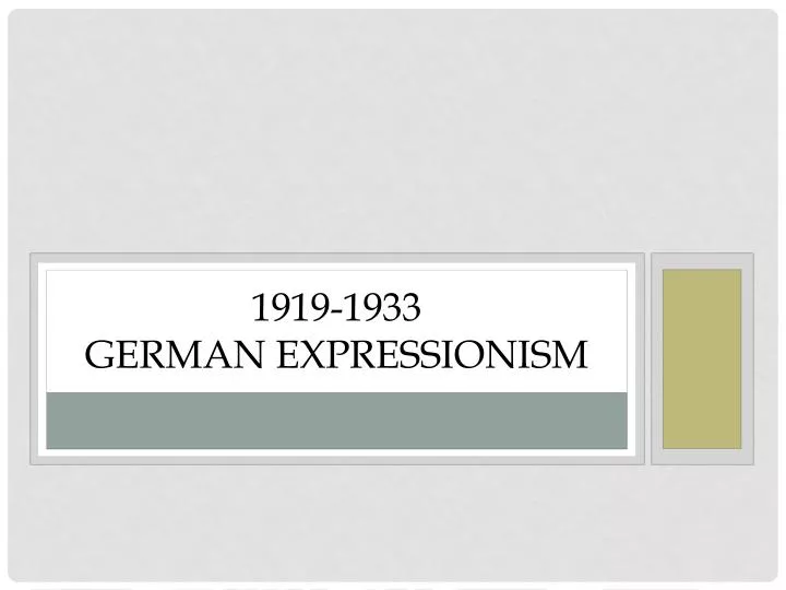 1919 1933 german expressionism