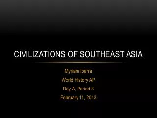 Civilizations of Southeast Asia