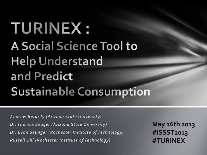 turinex a social science tool to help understand and predict sustainable consumption