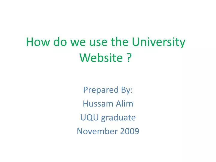 how do we use the university website