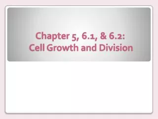 Chapter 5, 6.1, &amp; 6.2: Cell Growth and Division