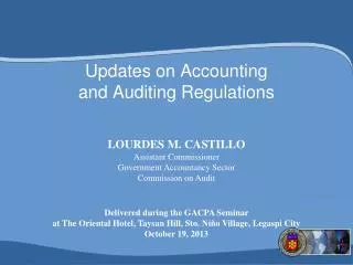 Updates on Accounting and Auditing Regulations