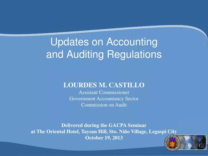 updates on accounting and auditing regulations