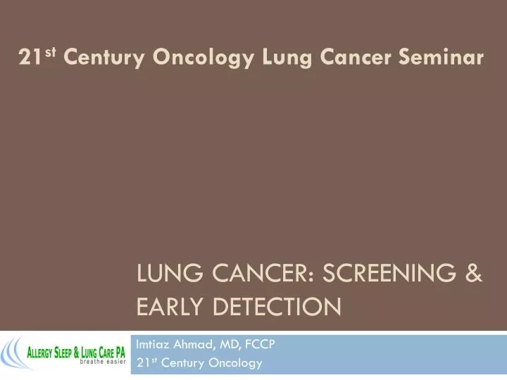 lung cancer screening early detection