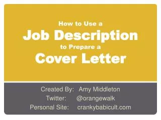 How to Use a Job Description to Prepare a Cover Letter