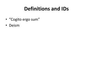 definitions and ids