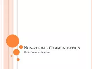 Non-verbal Communication