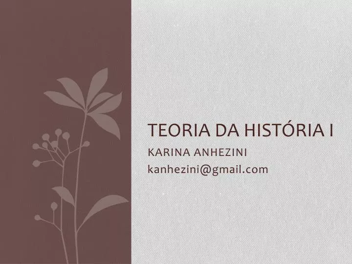 teoria da hist ria i