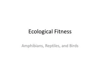 Ecological Fitness