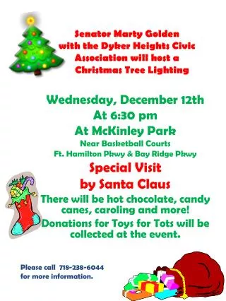 Wednesday, December 12th At 6:30 pm At McKinley Park Near Basketball Courts
