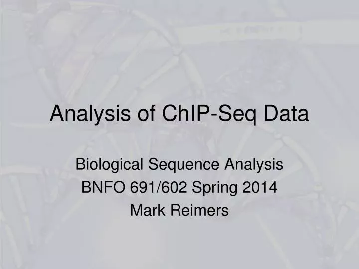 analysis of chip seq data