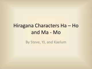 Hiragana Characters Ha – Ho and Ma - Mo