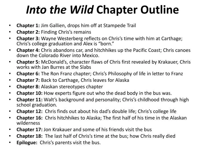 into the wild chapter outline