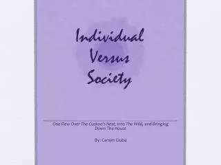 Individual Versus Society