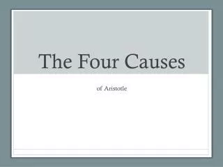 The Four Causes