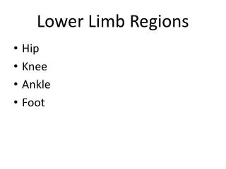 Lower Limb Regions
