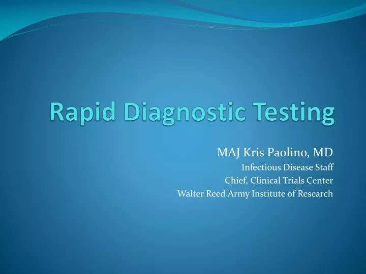 rapid diagnostic testing