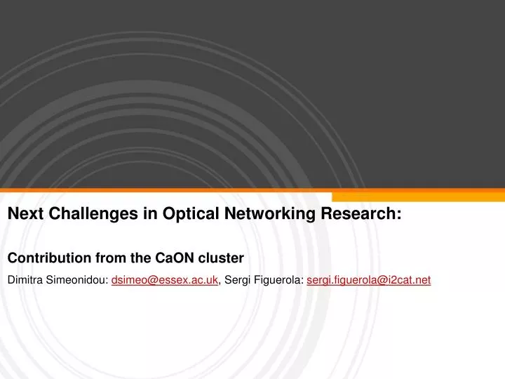 next challenges in optical networking research