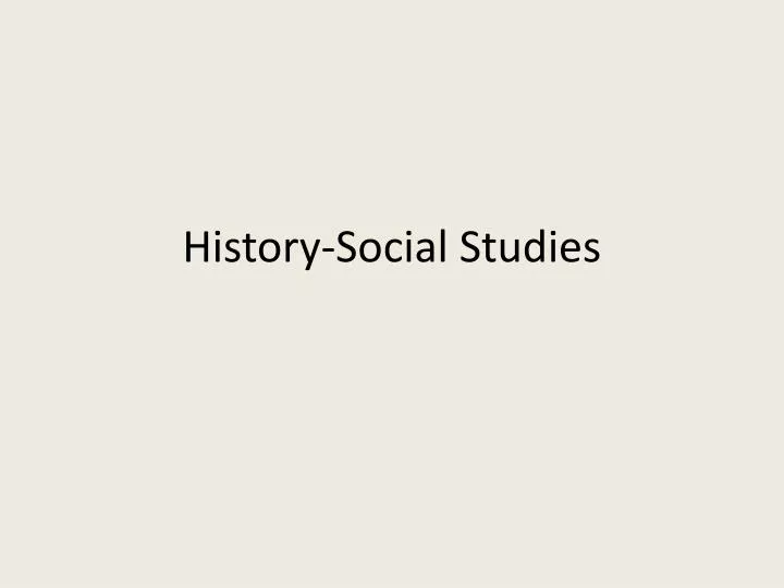 history social studies