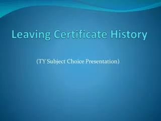 Leaving Certificate History