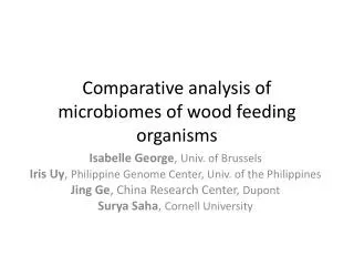 Comparative analysis of microbiomes of wood feeding organisms