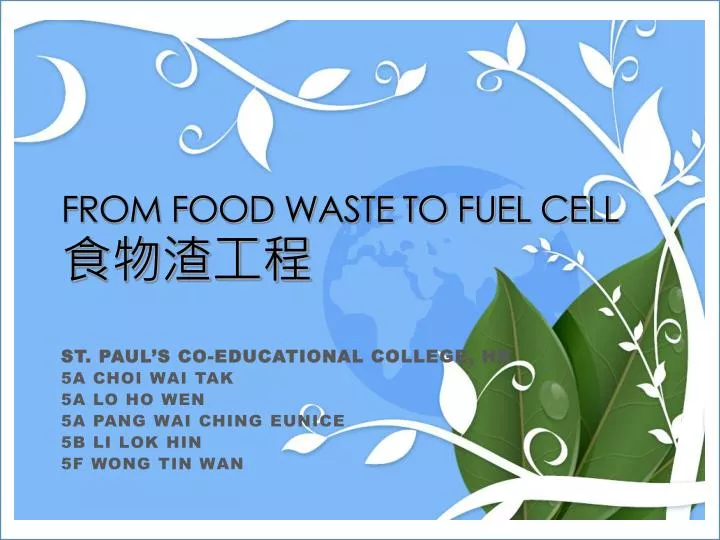 from food waste to fuel cell