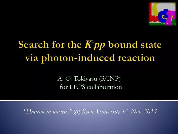 search for the k pp bound state via photon induced reaction