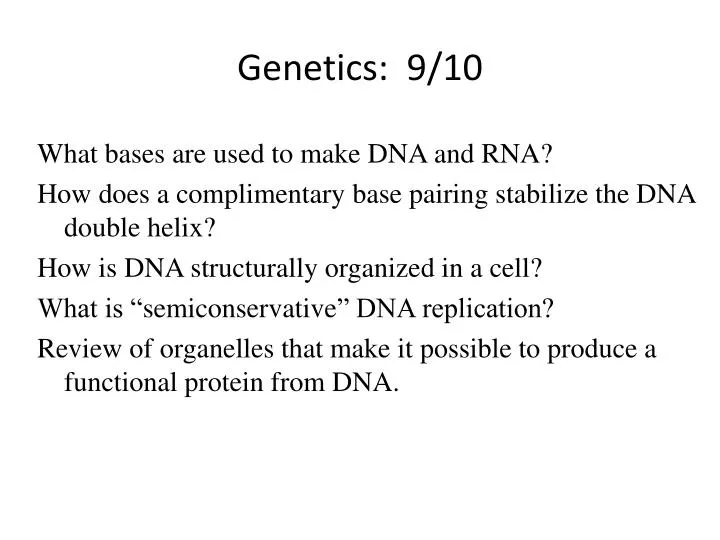 genetics 9 10