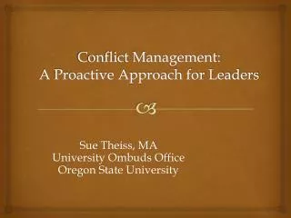 Conflict Management: A Proactive Approach for Leaders