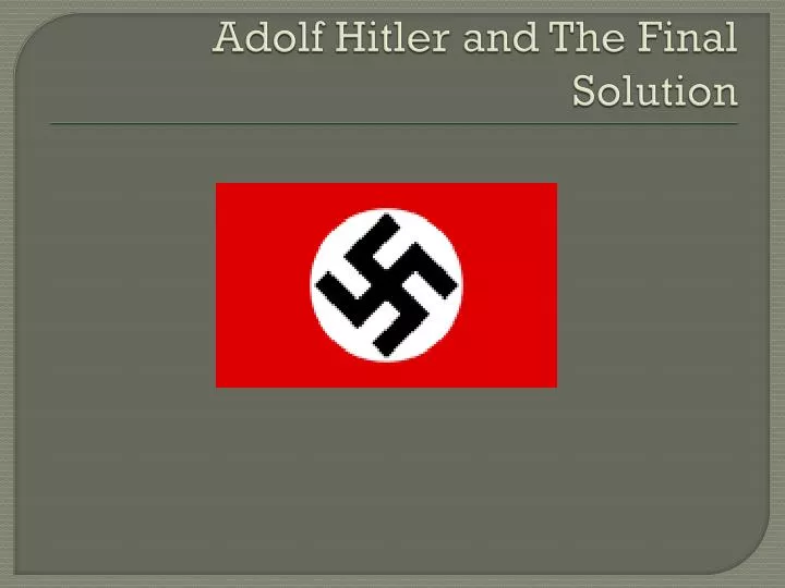 adolf hitler and the final solution