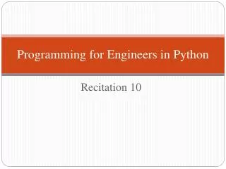 Programming for Engineers in Python
