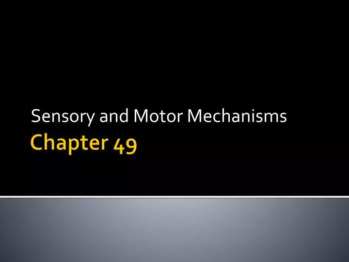 sensory and motor mechanisms