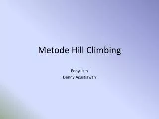 metode hill climbing