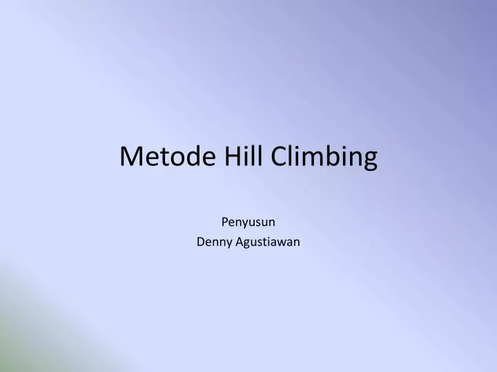 metode hill climbing