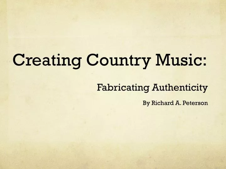 creating country music