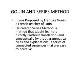 GOUIN AND SERIES METHOD