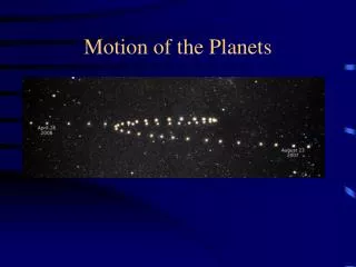 Motion of the Planets