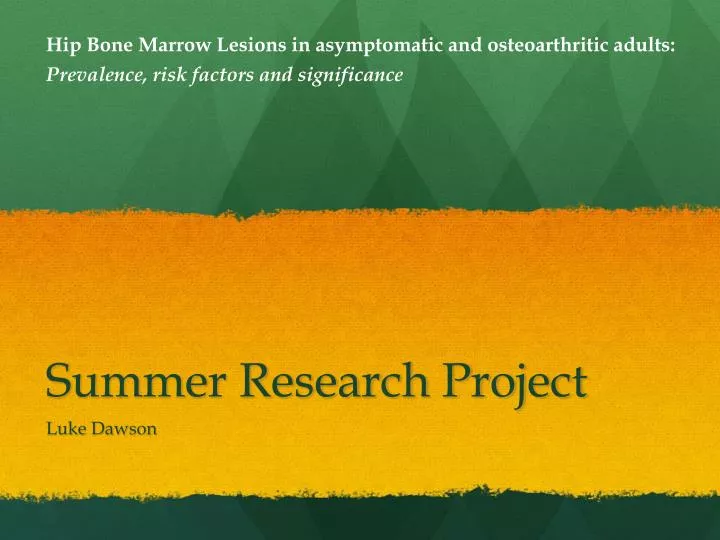summer research project