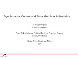 Synchronous Control and State Machines in Modelica