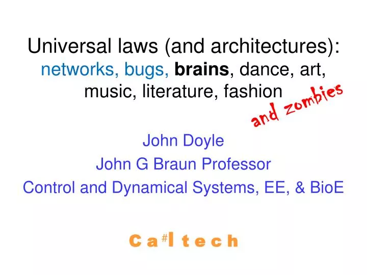 universal laws and architectures networks bugs brains dance art music literature fashion