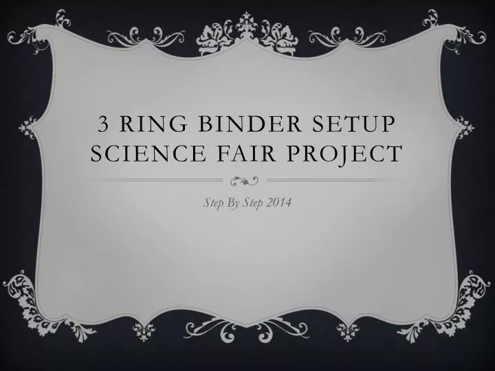 3 ring binder setup science fair project