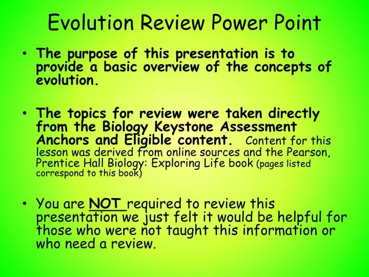 evolution review power point