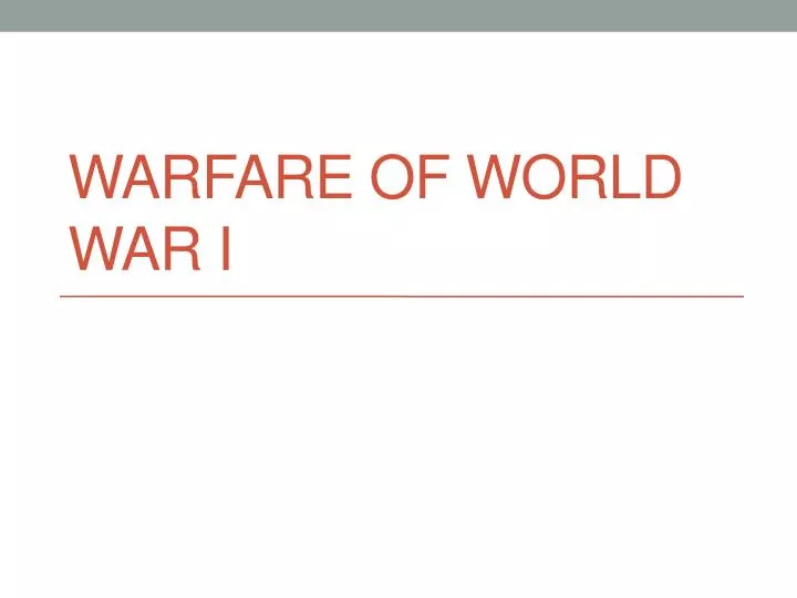 warfare of world war i