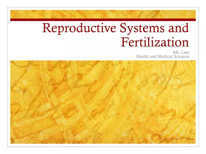 reproductive systems and fertilization