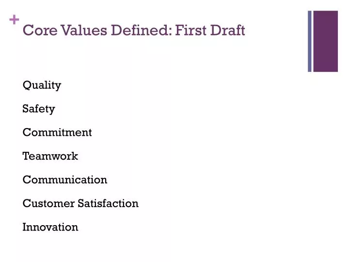 core values defined first draft