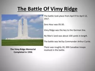The Battle Of Vimy Ridge