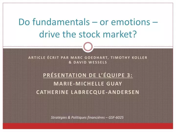 do fundamentals or emotions drive the stock market