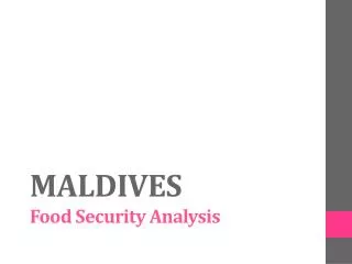 maldives food security analysis