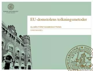 eu domstolens tolkningsmetoder