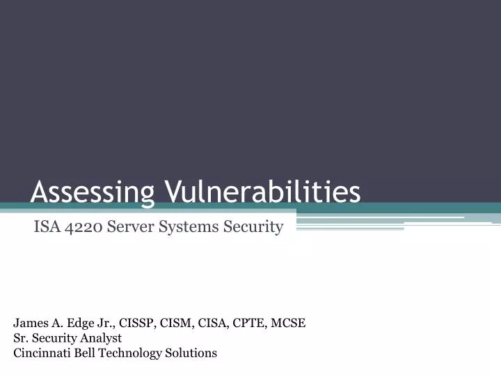 assessing vulnerabilities